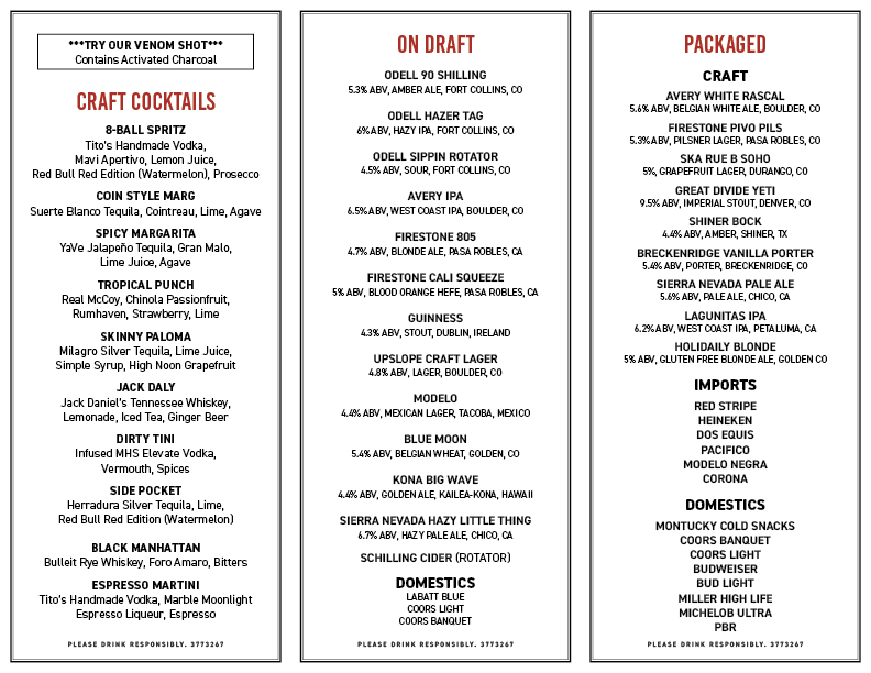 Menu 2025